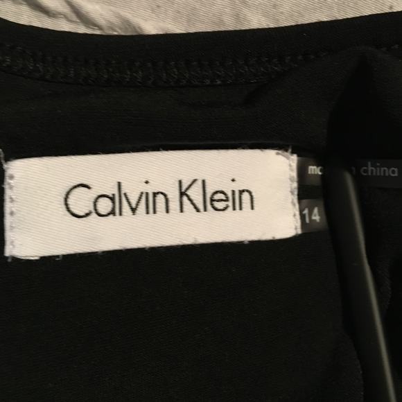 Calvin Klein PLUS 14 black and white JUMPSUIT tank top flowing bottom - Picture 2 of 14